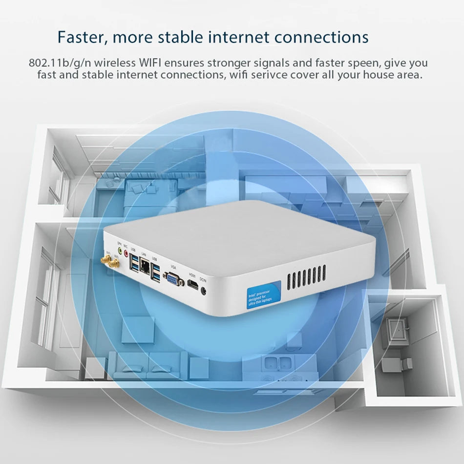 Mini PC HTPC Core i5 3317U 4200U Windows 10 Cooler Fan 8G RAM DDR3L Gaming Mini Computer HDMI Wifi Office Home Desktop minipc