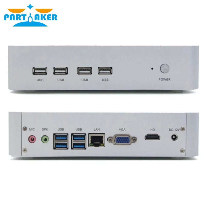 Partaker 12th Gen Mini PC Intel Core i5 1235U Processor Windows 11 VGA HD WIFI DDR4 M.2 2280 NVME Fanless Mini Desktop Computer