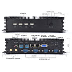 Yohirs Industrial Fanless Mini Computer Intel Core i5 3317U Celeron 1037U 2xRJ45 Lan 4xRS232 COM 8USB Rugged Micro PC Win7 XP OS