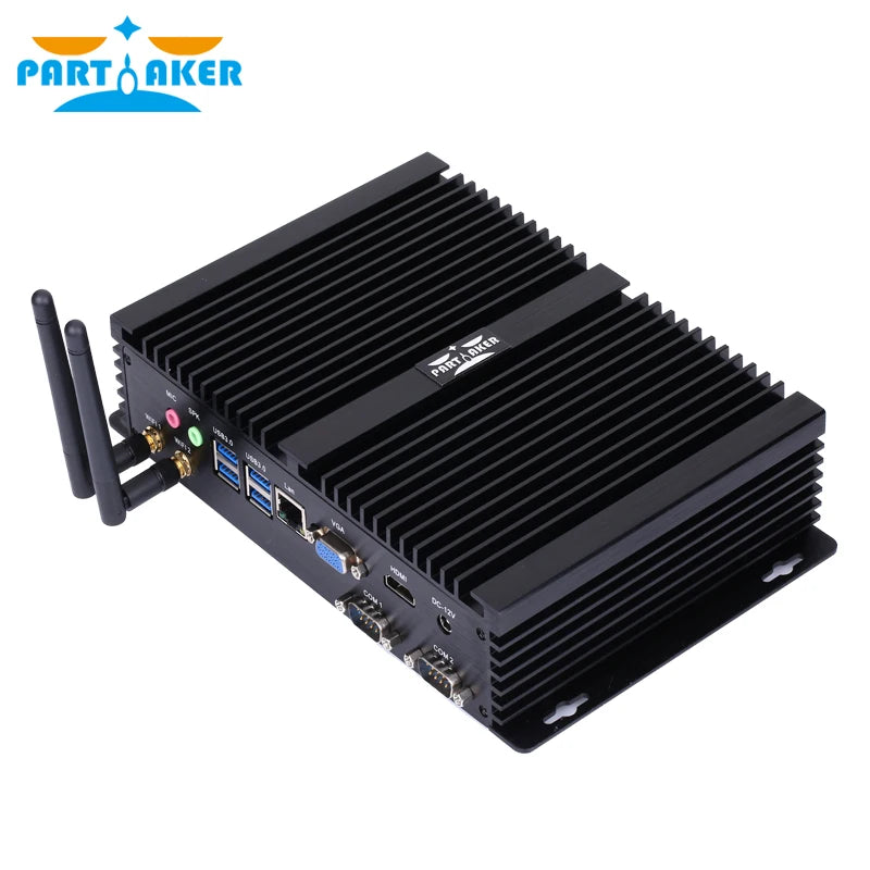 Partaker Fanless Industrial Mini PC Intel Core i7 1260P i5 1235U 2*DDR4 Msata+M.2 PCIE Mini PC Windows 11 HTPC Nuc VGA HDMI