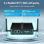 XCY Fanless Mini PC Intel Core i5-5200U i3-5005U Dual GbE LAN 2x RS-232 Serial Ports 4x USB Embedded IPC WiFi Windows Linux