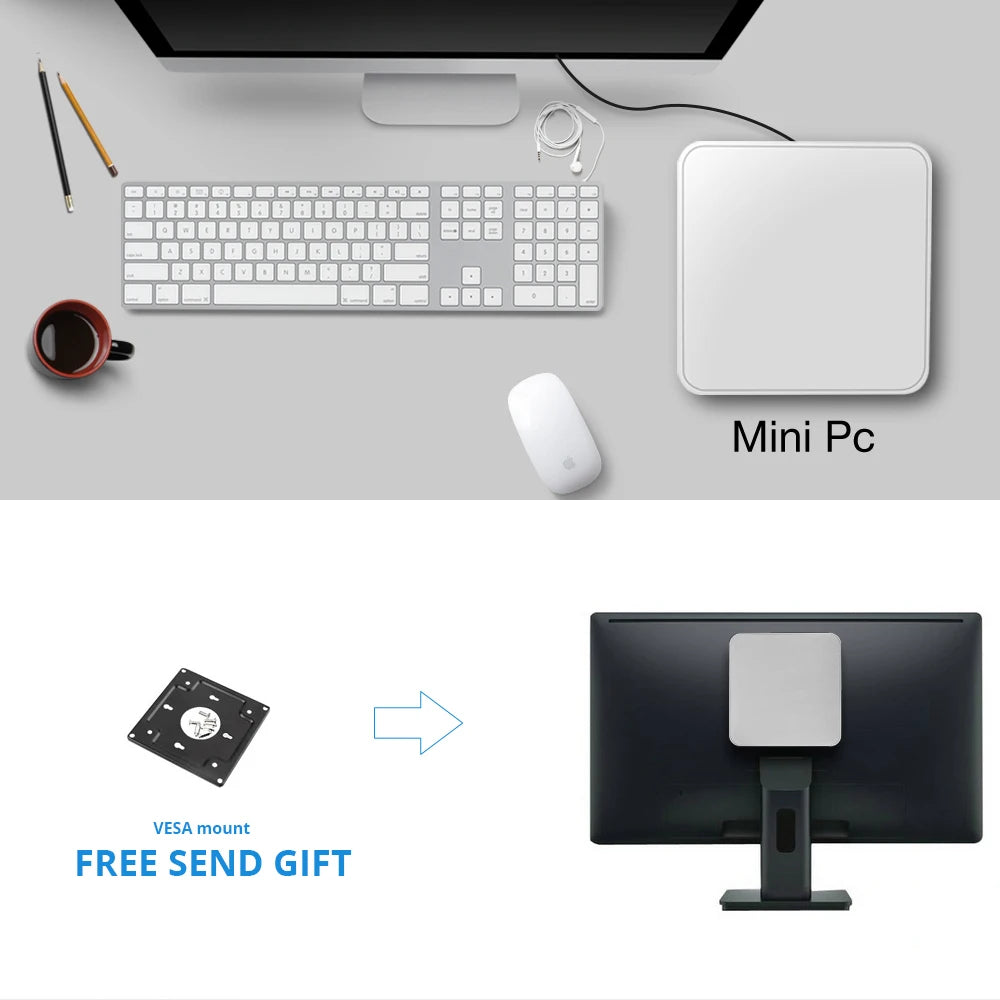 Mini PC HTPC Core i5 3317U 4200U Windows 10 Cooler Fan 8G RAM DDR3L Gaming Mini Computer HDMI Wifi Office Home Desktop minipc