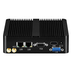 Mini PC Intel Pentium J2900 Quad-cores 2x COM RS232 Dual Gigabit Ethernet Embedded Fanless Industrial Computer Support WiFi 4G