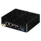Mini PC Intel Pentium J2900 Quad-cores 2x COM RS232 Dual Gigabit Ethernet Embedded Fanless Industrial Computer Support WiFi 4G