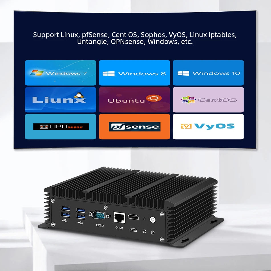 Mini PC Intel Core i7-10710U i5-10310U 6x 2.5G Ethernet Support Windows Ubuntu Pfsense OpenWrt WiFi 4G LTE Virtualization