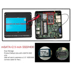 Industrial Fanless Mini PC Celeron J6412 Core i3-5005U Dual LAN 2*COM HDMI WIFI Windows 10 Nettop Office Computer minipc Desktop