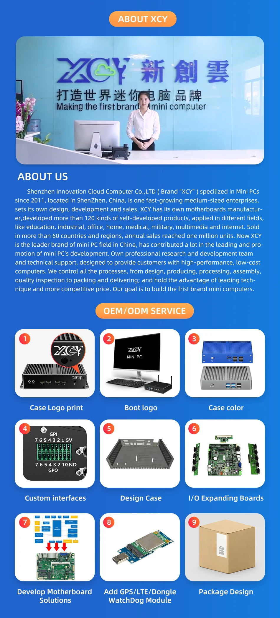 XCY industrial computers special order payment use