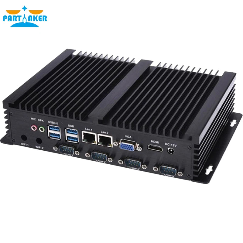 Fanless mini pc industrial computer with USB 3.0 4*COM HDMI Intel Celeron C1037U C1007U Core i5 3317U Windows 11 Linux