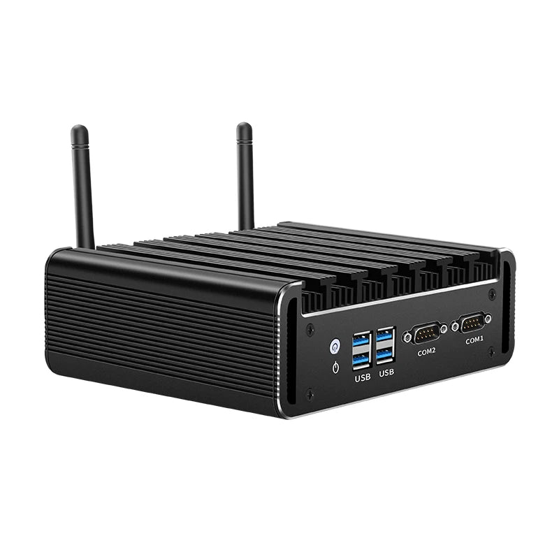 XCY Fanless Mini PC Intel Core i5 i7 i3 4th 5th Gen 2x Serial RS232 2x GbE HDMI VGA 4x USB Ports Support WiFi Windows Linux