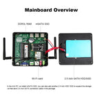XCY Fanless Mini PC Intel Core i7 4500U i5 4200U Gigabit Ethernet HDMI VGA Display 8x USB Ports Support WiFi Windows Linux