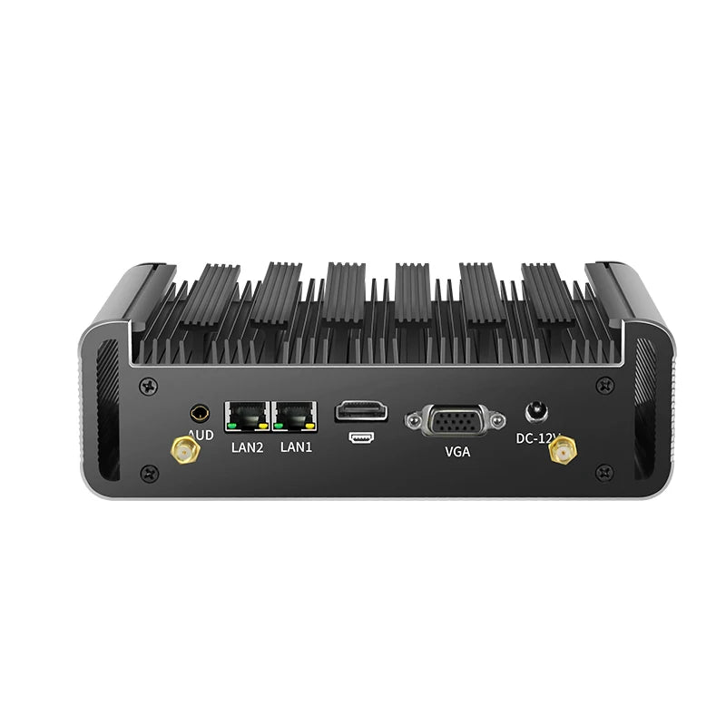 XCY Fanless Mini PC Intel Core i5 i7 i3 4th 5th Gen 2x Serial RS232 2x GbE HDMI VGA 4x USB Ports Support WiFi Windows Linux