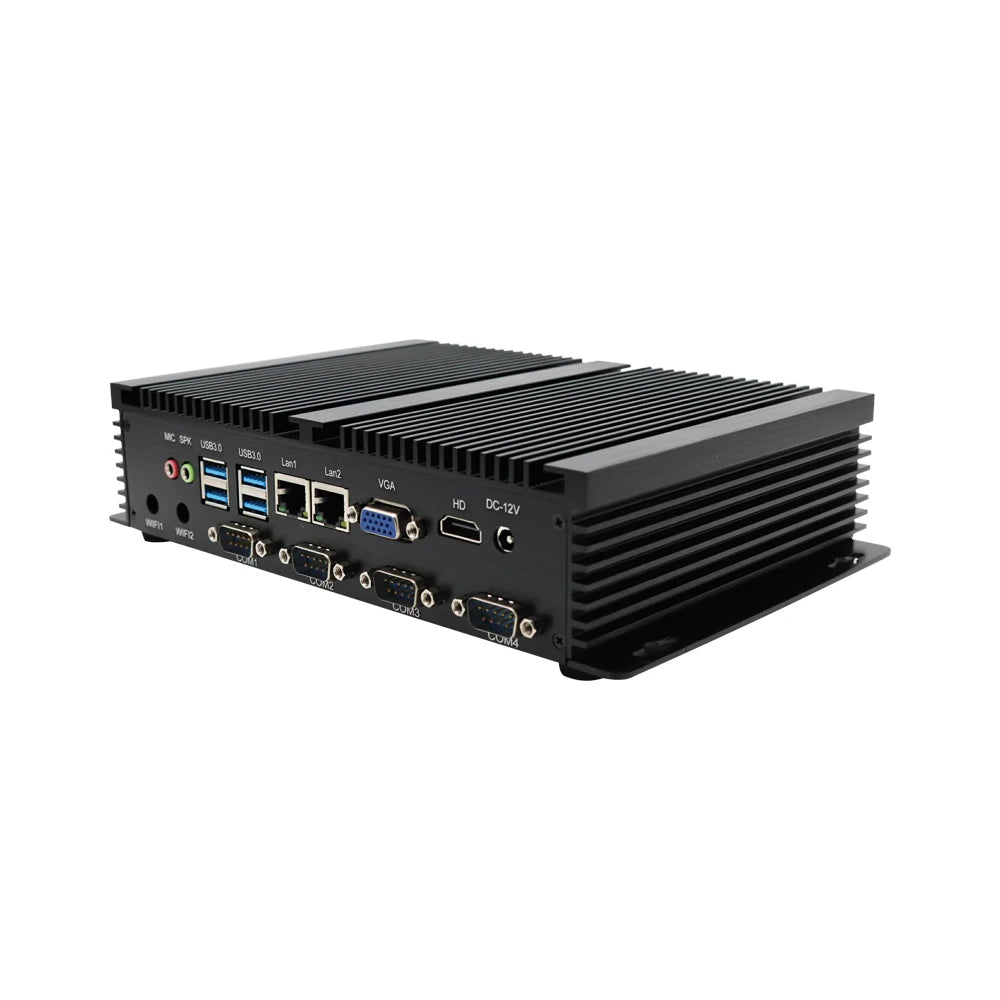 Yohirs Industrial Fanless Mini Computer Intel Core i5 3317U Celeron 1037U 2xRJ45 Lan 4xRS232 COM 8USB Rugged Micro PC Win7 XP OS