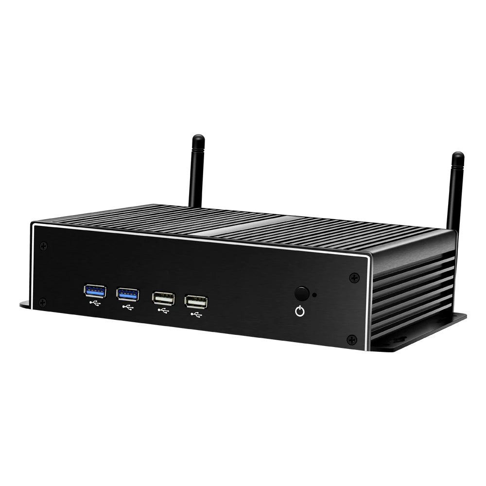 XCY Fanless Industrial Mini PC Intel Core i7 5500U 2x GbE LAN 6x COM RS232 HDMI VGA 6x USB Support WiFi 4G LTE Windows Linux