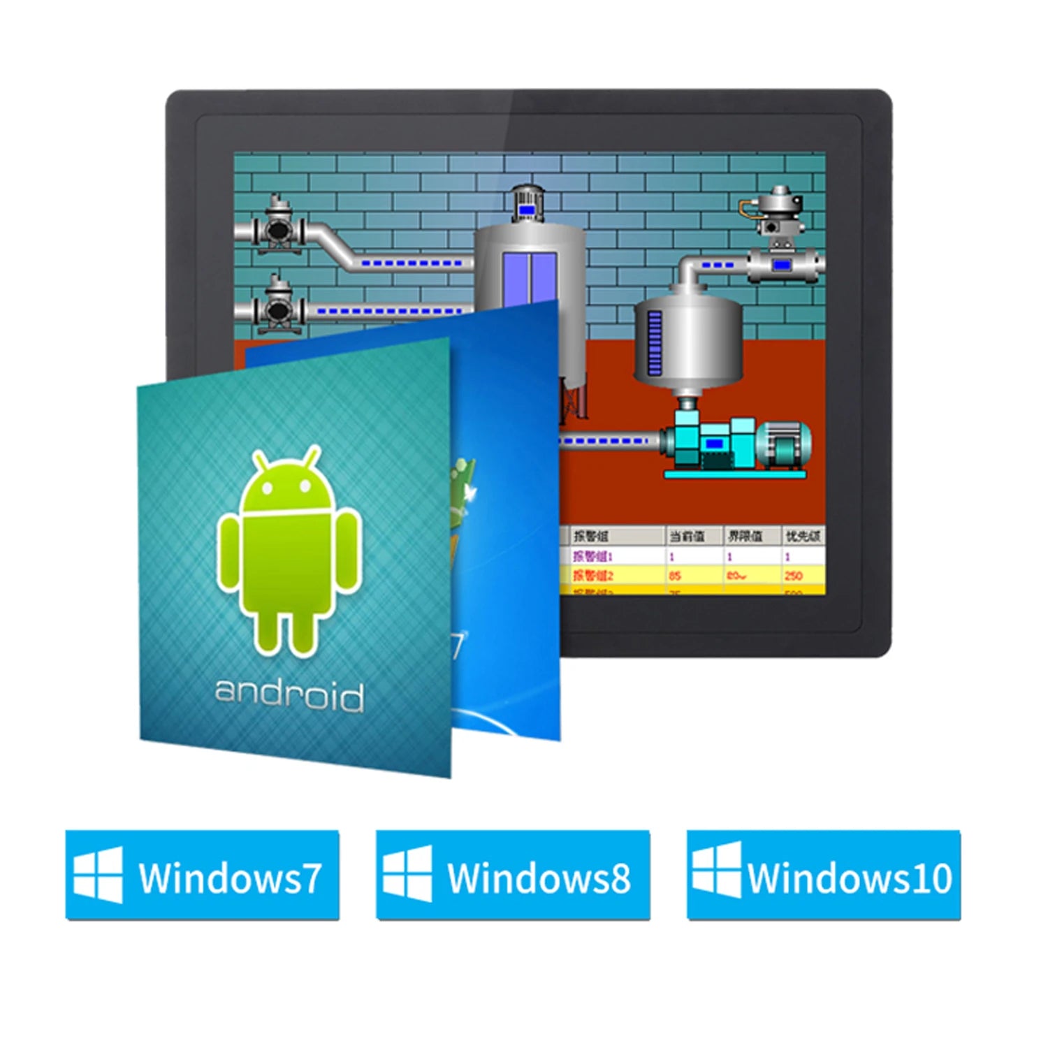 13.3 15.6 18.5 21.5 Inch Industrial Computer J1800 All in One PC Panel with Capacitive Touch Screen Built-in WiFi for Win10 Pro
