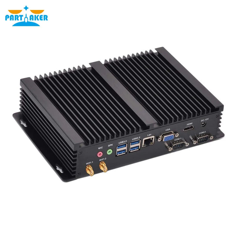 Partaker Fanless Industrial Mini PC Intel Core i7 1260P i5 1235U 2*DDR4 Msata+M.2 PCIE Mini PC Windows 11 HTPC Nuc VGA HDMI