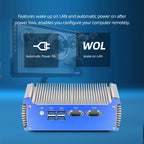 Fanless Mini PC Intel Core i3 5005U i5 5200U i7 5500U Dual Gigabit Ethernet 2*RS232 HDMI+VGA WiFi 4xUSB3.0 Windows 10 Linux