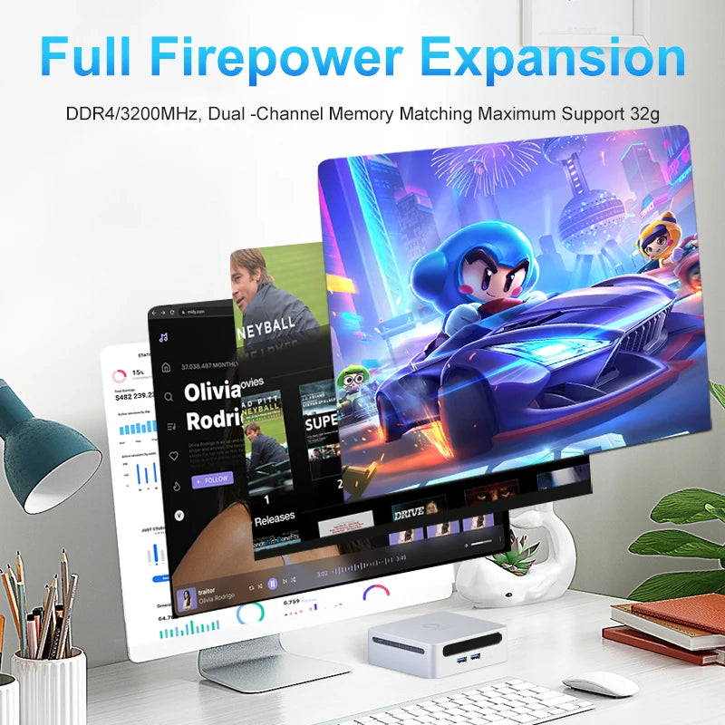 AMD Ren5000 5300U 5475U 5600H 5625U Windows 11 Ryzen DDR4 3200Mhz Wifi6 HDMI Mini PC Diy Gaming Computer GenMachine Mini PC