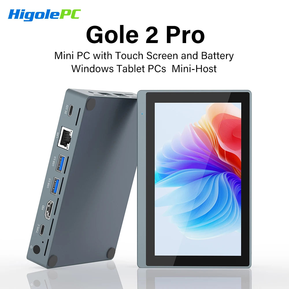 Higole Gole 2 Pro 5.5'' Mini PC Intel N5095 Windows 11 WiFi5 8/16 128/256G 2500mAh Screen Tablet Laptop Desktop PC Mini Computer