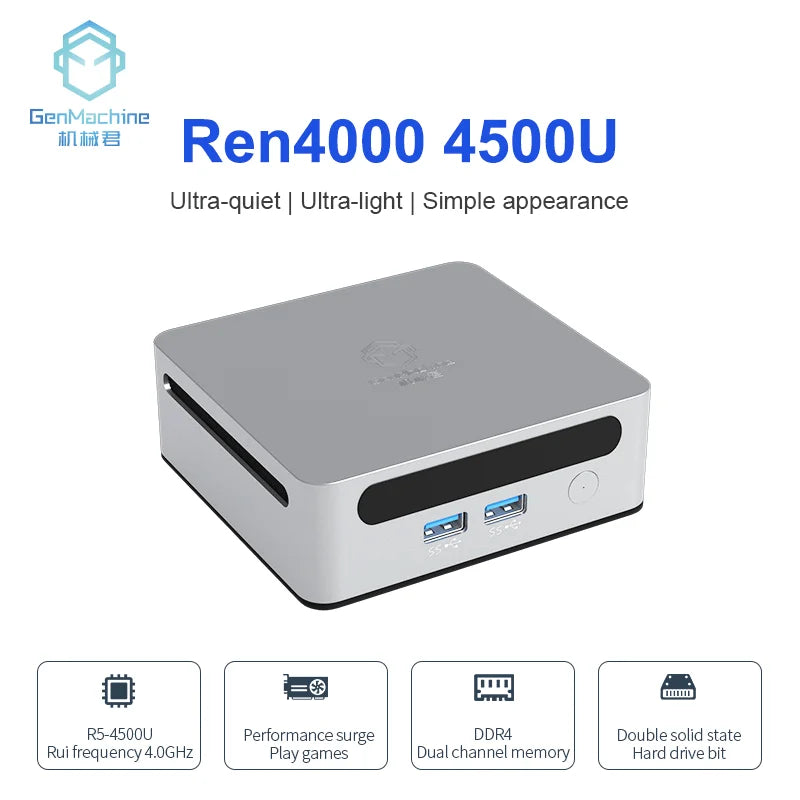 2025 GenMachine Mini PC R5 7530U 5600H 5700U 4500U Windows 11 Ryzen DDR4 3200MHz WiFi6 BT 5.2 Gaming PC Diy Gaming Computer