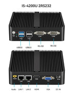 Helorpc Industrial Mini PC with Inter i3 i5 Celeron Processor Support WIN10 Linux RS232 WiFi with 4xUSB 1xHDMI 1xVGA Computer