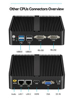 Helorpc Industrial Mini PC with Inter i3 i5 Celeron Processor Support WIN10 Linux RS232 WiFi with 4xUSB 1xHDMI 1xVGA Computer