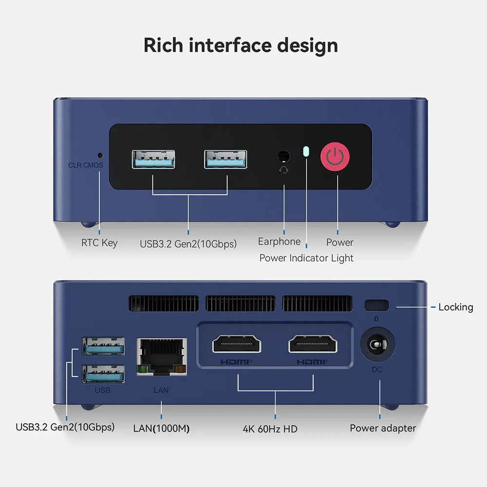 Beelink MINI S13 Mini PC Intel Twin Lake N150 16GB DDR4 500GB SSD Win11 Wifi6 1000M LAN Desktop Mini Computer