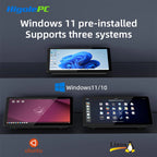 Higole F10 10.1'' Fanless Mini PC Intel N5095 Windows 11 WiFi5 8GB 128GB 5000mAh 4K RS-232 RJ45 Laptop Desktop PC Mini Computers