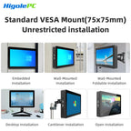 Higole F3APL 8'' Fanless Mini PC Intel J3455 Windows 10 WiFi5 4GB 64GB 2340mAh with Screen 4K Laptop Desktop PC Mini Computers