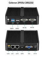 Helorpc Industrial Mini PC with Inter i3 i5 Celeron Processor Support WIN10 Linux RS232 WiFi with 4xUSB 1xHDMI 1xVGA Computer