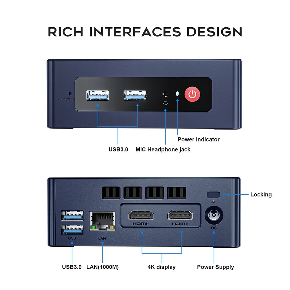 Beelink Min S N5095 S12 N95 S13 N150 Mini PC Win11 Intel 11th Gen Jasper Lake 8GB 16GB 256GB 128GB SSD Wifi BT 1000M LAN Desktop