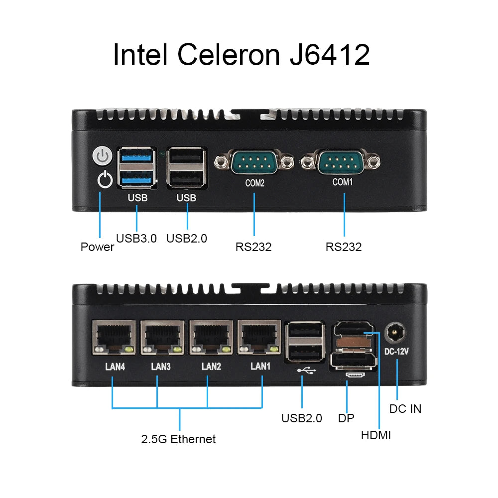 XCY Firewall Router Mini PC Celeron J1900 N100 N5105 J4125 4x 2.5G Ethernet Support Virtualization OpenWrt Pfsense OPNsense EXSI