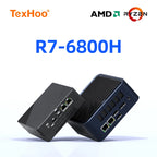TexHoo AMD R7 6800H 6600H 6600U 7530U 5800H  4800H 4500U Mini PC  DDR5 NVMe SSD WiFi 6  BT5.2 HDMI DP  Dual LAN Desktop computer