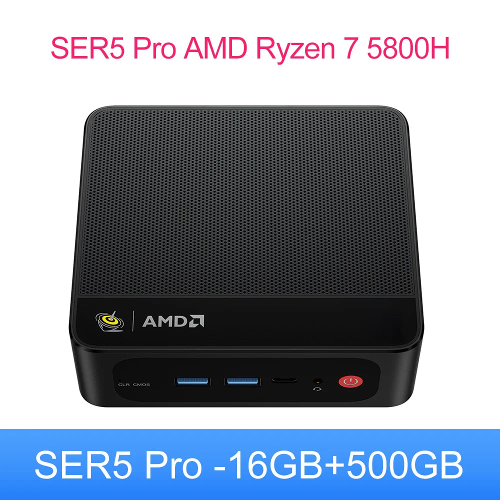 Beelink SER5 Mini PC AMD Ryzen 5 5500U DDR4 16GB SSD 500GB Support WiFi6 BT5.2 4K HD 1000M Desktop Computer