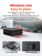 FIREBAT R3 MINI PC AMD Ryzen 5 7430U 6C/12T MAX 4.3GHz 16GB LPDDR4 RAM 512GB SSD WIFI6 BT5.2 Windows 11 Desktop Computer