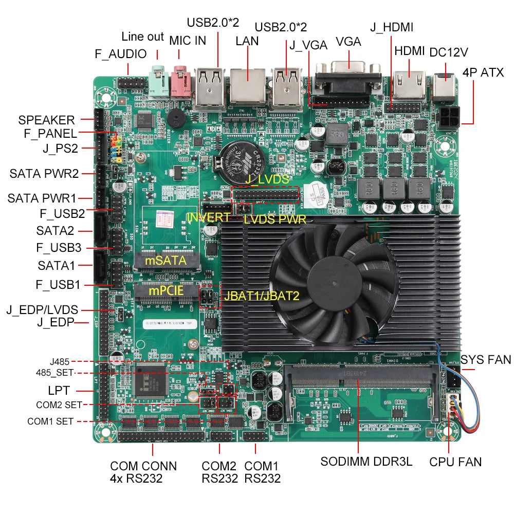 XCY X26G Industrial Mini PC Support Windows XP/7/8/10 Linux Intel i5-3317U 1037U 4x COM RS232 8x USB HDMI VGA Mini PCIE LVDS
