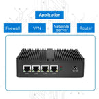 Firewall Router pFsense Fanless Mini PC Celeron J1900 J4125 4 Core 4 LAN Gigabit Windows 10 Linux Openwrt Industrial  Server