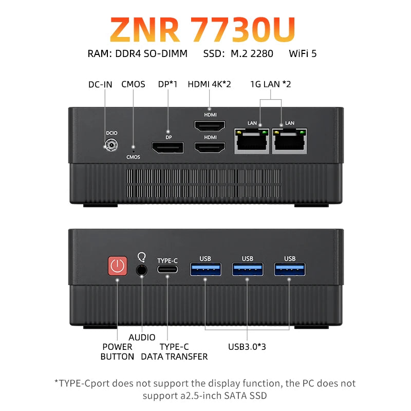 TexHoo Mini PC AMD Ryzen7 7730U R5 4300U R3 5300U Desktop Gaming Computer WIFI5 BT4.0  DDR4  Triple Display Dual  LAN