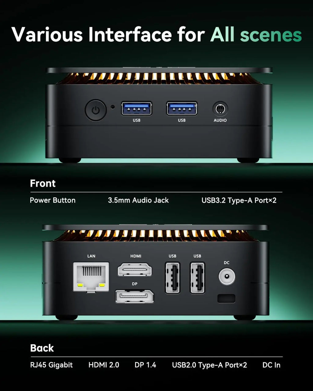 KAMRUI E1 Mini PC Windows11pro AMD Ryzen 3 3250U 8GB DDR4 256GB M.2 SSD Support 4K Mini Desktop Computer PC for Home US PLUG