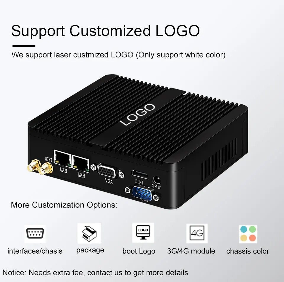 Fanless Mini PC Intel Celeron N2930 J1900 N2840 Dual LAN Windows 10 4 Core Industrial Mini Desktop Computer COM WiFi HTPC