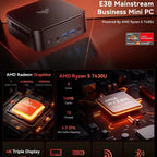 ACEMAGIC E3B MINI PC AMD Ryzen 7430U/7735HS 6-Core Powerhouse 16GB DDR4 512GB M.2 2280 SSD Wifi6 BT5.2 4K 60Hz WiFi 6 Windows 11