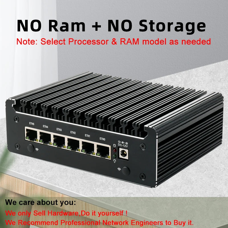 Intel Celeron 6305/N150/Pentium Gold 8505 Soft router 6Lans i226-V 2.5G Fanless Mini PC NVMe SATA pfSense Firewall Appliance