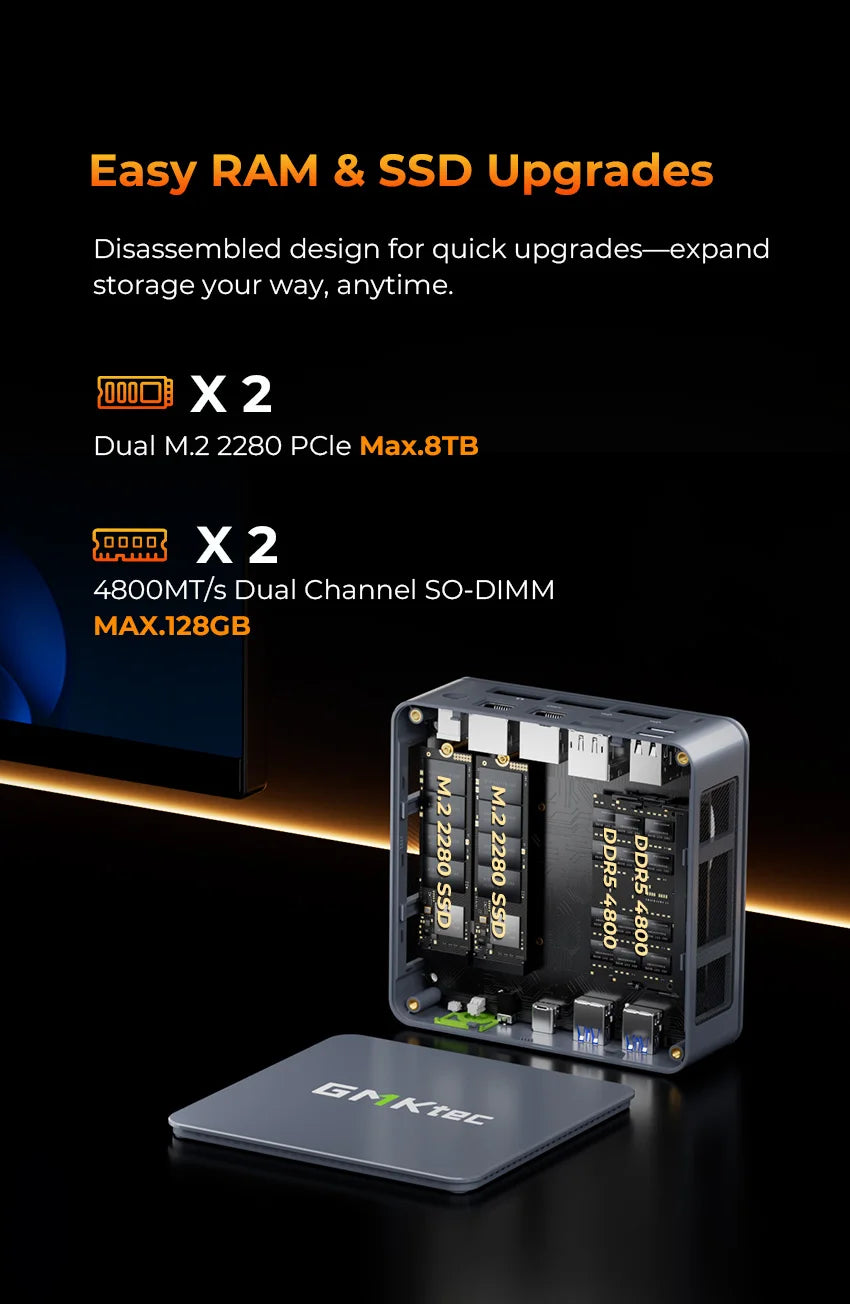 GMKtec M6 Ultra Nucbox Mini PC AMD R5 7640HS 6-core 12-thread DDR5 4800Mhz Pcie 3.0 SSD WIFI 6 BT5.2 Win11 Pro Desktop Gaming PC