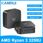 KAMRUI E1 Mini PC Windows11pro AMD Ryzen 3 3250U 8GB DDR4 256GB M.2 SSD Support 4K Mini Desktop Computer PC for Home US PLUG