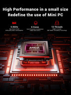 FIREBAT F1 MINI PC AMD Ryzen 5 7640HS DDR5 16GB RAM 512GB SSD WIFI6 BT5.2 Portable Window 11 Pro Gaming Desktop Computer