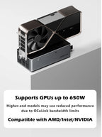 AG01 AG02 EGPU Dock with OCulink/USB4 Port,Built-in 800W Power Supply, Supports TGX hot-swap,PCIe 4.0 x4