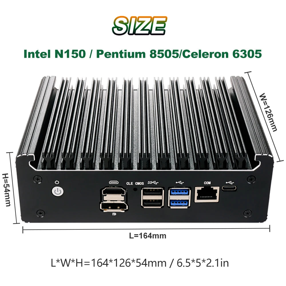 Intel Celeron 6305/N150/Pentium Gold 8505 Soft router 6Lans i226-V 2.5G Fanless Mini PC NVMe SATA pfSense Firewall Appliance