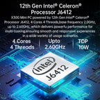 Fanless Mini PC 12th Gen Intel Celeron J6412 DDR4 M.2 SSD 2x GbE LAN RS232 RS485 Support WiFi SIM 4G LTE Windows 10/11 Linux