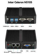 Helorpc Industrial Mini PC with Inter i3 i5 Celeron Processor Support WIN10 Linux RS232 WiFi with 4xUSB 1xHDMI 1xVGA Computer