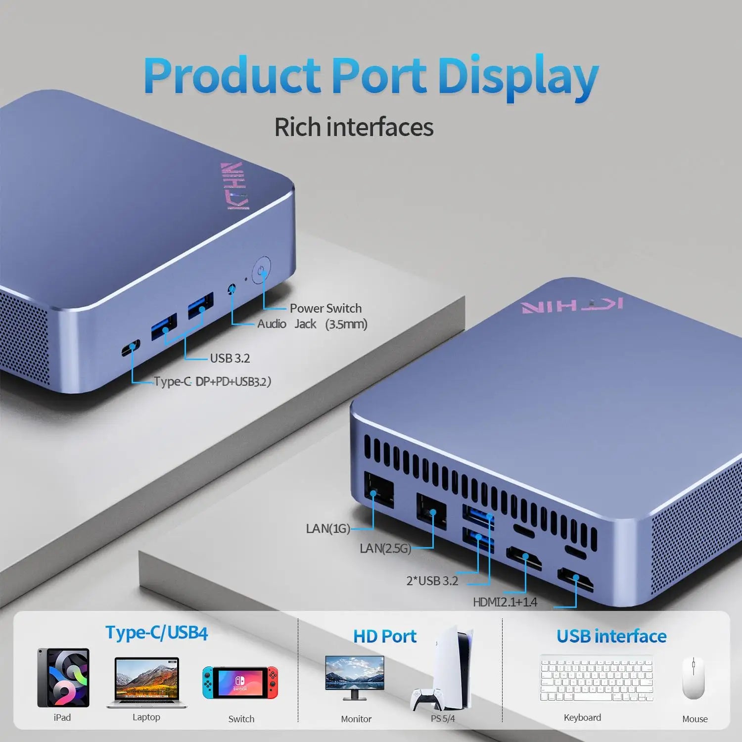 Mini PC Computer i5-1340P WIFI6 BT5.2 Mini Gaming PC 2.5G LAN USB4.0 32GB DDR5 4800MHz PCIe SSD Mini Desktop Computer