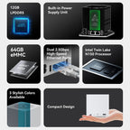 Beelink ME Mini ME Pro Intel Twin Lake N150 LPDDR5 4800MHz 16GB RAM 1T SSD WiFi6 4K Dual Lan home network storage nas mini host